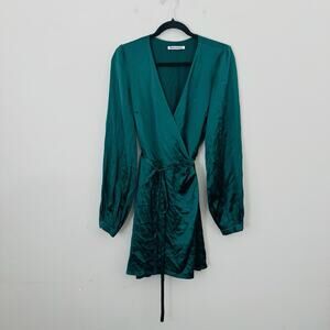 Reformation Green Wrap Midi Dress